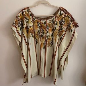 Vintage Hand Embroidered Poncho